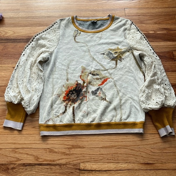 BLANK London contrast eyelet pullover sweater size small - Picture 2 of 6